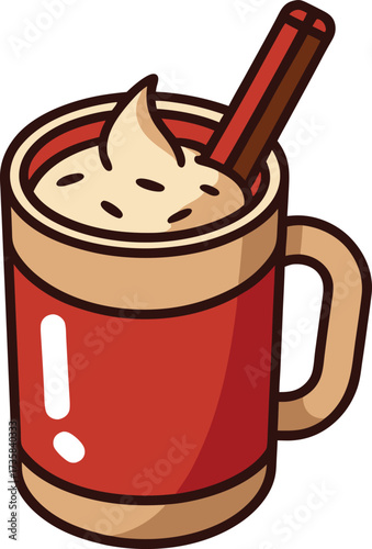 Christmas Eggnog Traditions cozy eggnog cup with cinnamon stick garnish and vanilla spice