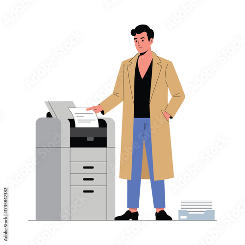 Document Printing Flat Illustration