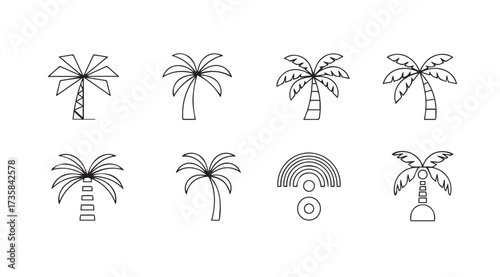 Vector art of palm trees isolated