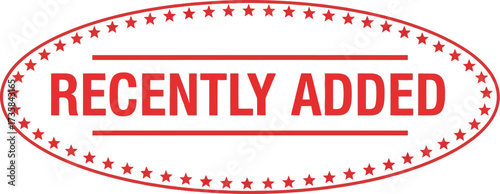Recently added new items product update badge vector graphic