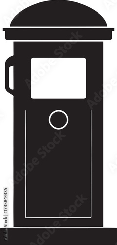 Parking Meter Silhouette Black Vector Art for Retro City Projects