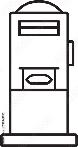 Parking Meter Silhouette Black Vector Art for Retro City Projects