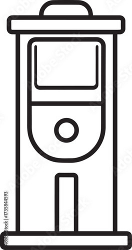 Parking Meter Silhouette Black Vector Art for Retro City Projects