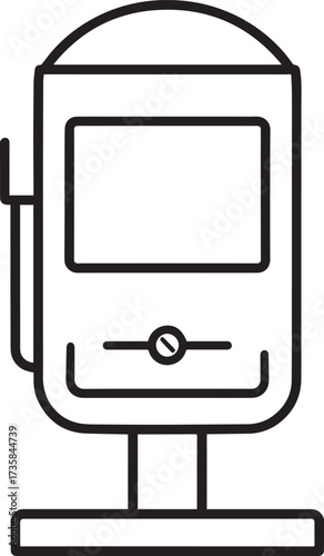 Parking Meter Silhouette Black Vector Art for Retro City Projects