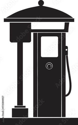 Parking Meter Silhouette Black Vector Art for Retro City Projects