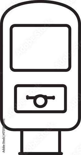 Parking Meter Silhouette Black Vector Art for Retro City Projects
