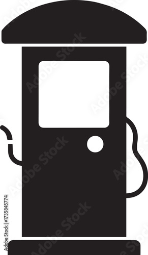 Parking Meter Silhouette Black Vector Art for Retro City Projects
