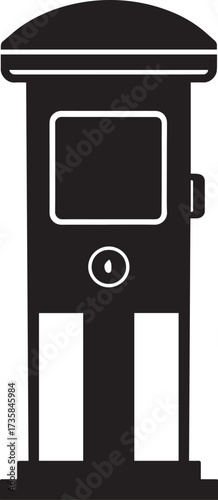 Parking Meter Silhouette Black Vector Art for Retro City Projects