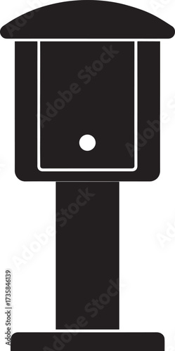 Parking Meter Silhouette Black Vector Art for Retro City Projects