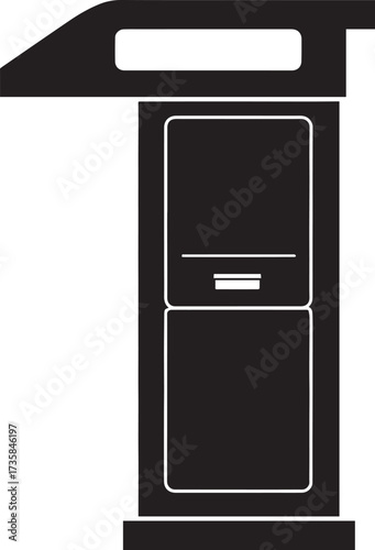 Parking Meter Silhouette Black Vector Art for Retro City Projects