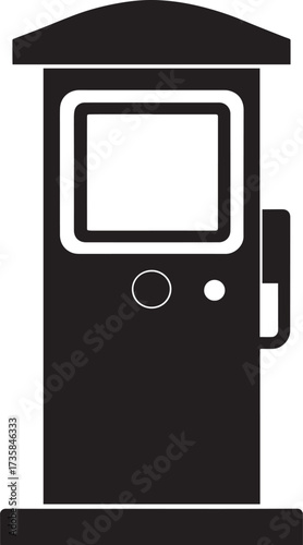 Parking Meter Silhouette Black Vector Art for Retro City Projects