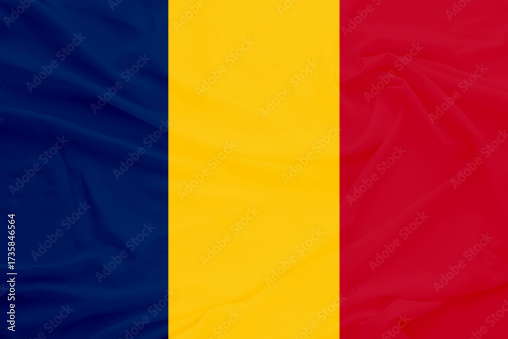 Obraz premium White Fabric Texture Chad Flag
