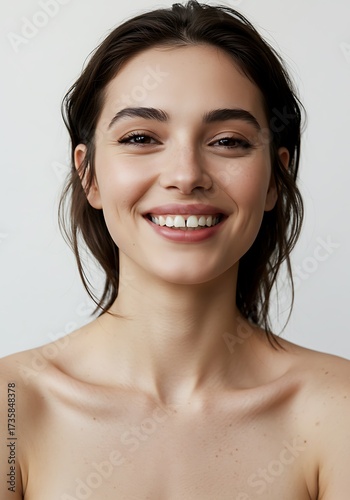 editorial portrait of woman with diastema smiling