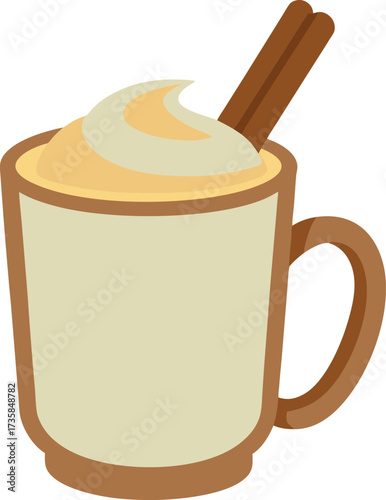 Christmas Eggnog Traditions rich dairy eggnog in warm mug with holly garnish and cinnamon