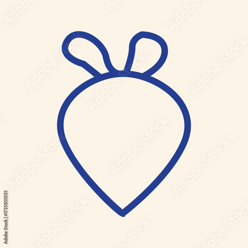 Modern minimalist beet icon in vibrant blue for healthy eating designs and trendy food blog graphics, adds a fresh, playful touch to any project
