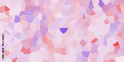 Soft pastel mosaic with irregular polygonal shapes in shades of pink, purple, and light red, creating a gentle and dreamy abstract background