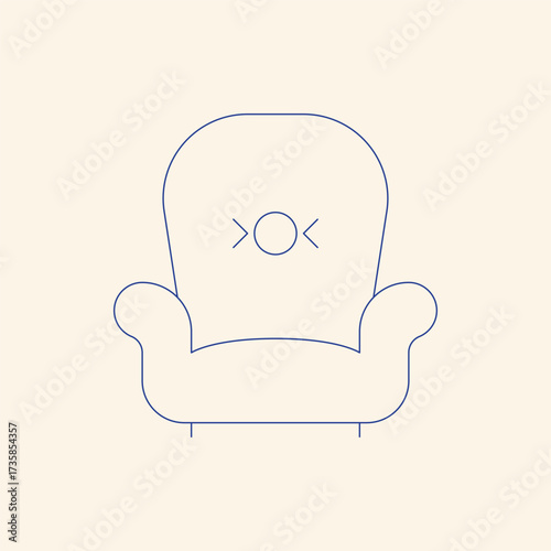 Relax and unwind with this adorable armchair featuring a cute winking face, perfect for adding a touch of whimsy to any minimalist living space