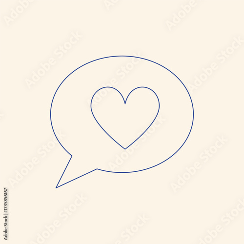 Share the love with this simple heart in a speech bubble, perfect for social media campaigns, messages, or expressing appreciation to friends and family