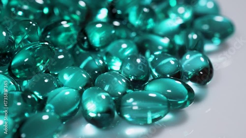 Pile of 200mg Ibuprofen Capsules for Pain Relief - Non-Prescription Anti-Inflammatory Pills Isolated on white background with shadow