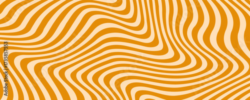 Caramel and cream wavy stripes background. Drizzle liquid sweet syrup, toffee colored texture 