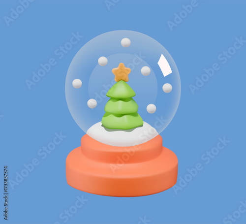 Snow globe 3D vector icon