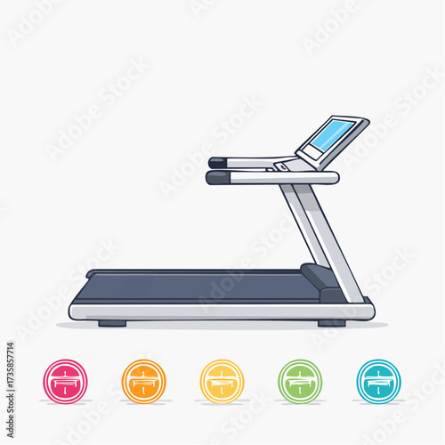 A treadmill with a digital display and control panel, ideal for indoor exercise.