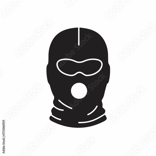 Simple Bold Balaclava Headwear Graphic Silhouette Element Shape Icon