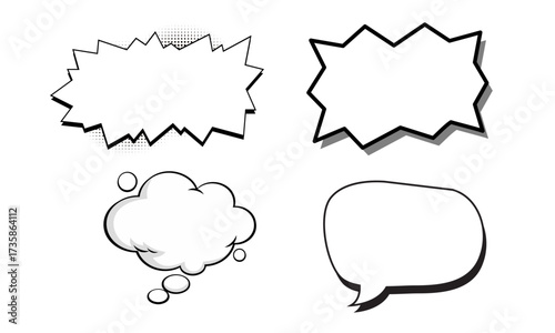 Dynamic comic speech bubbles collection offers versatile design elements for creative projects