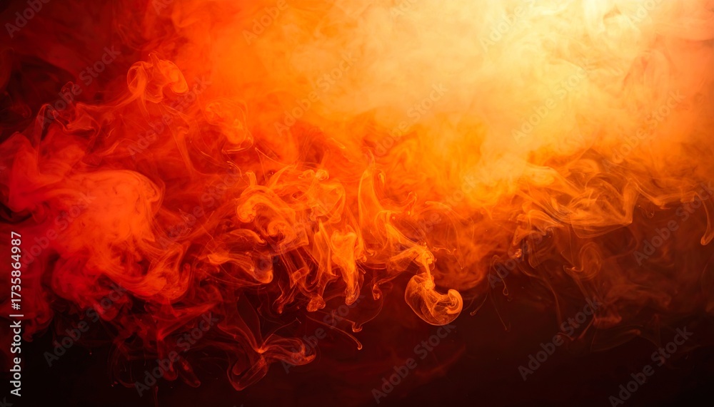 Fototapeta premium Halloween gradient background with black red and orange wrapped in smoky fog atmosphere