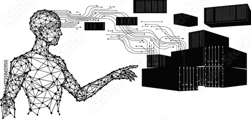 synthesized intellect commands global systems, mastering interconnected logistical operations