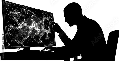 human hand directs ai, forging future of digital consciousness