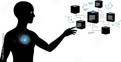 human ingenuity activates digital grids, harmonizing intelligence for progress