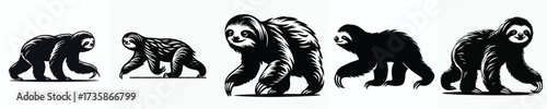 black and white silhouette vector of a gibbon