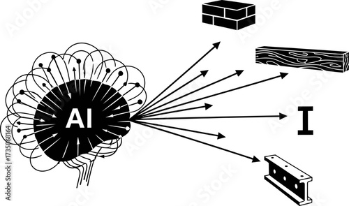 ai brain orchestrates diverse elements, building tomorrows world with intelligent design