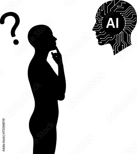 human mind contemplates ais rise, pondering its profound digital influence
