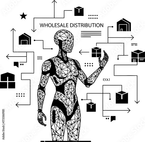 digital consciousness oversees global distribution, connecting markets with precision logic