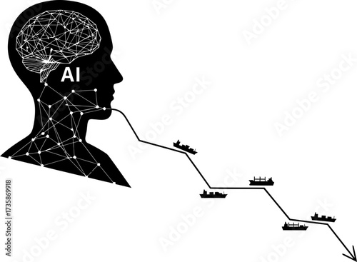 ais brain charts global paths, optimizing intricate logistics with digital intelligence