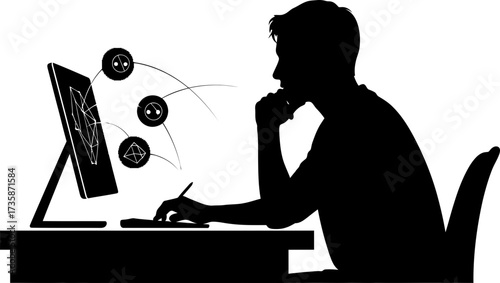 visionary shapes ideas, interacting with digital intelligence
