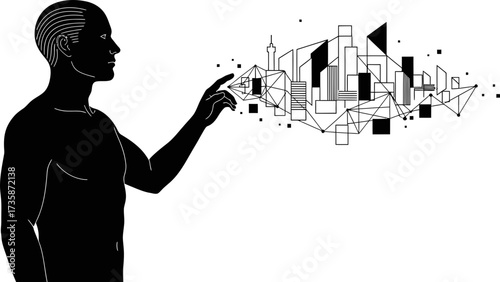 a minds touch orchestrates future cities, visualizing interconnected smart ecosystems