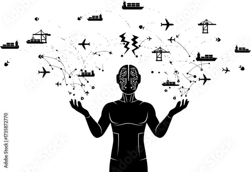 ai mind orchestrates global trade, bridging distances, empowering seamless worldwide supply