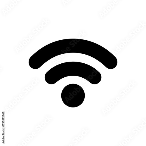Scalable vector illustration of a black wifi symbol icon for digital networks and connectivity applications silhouette