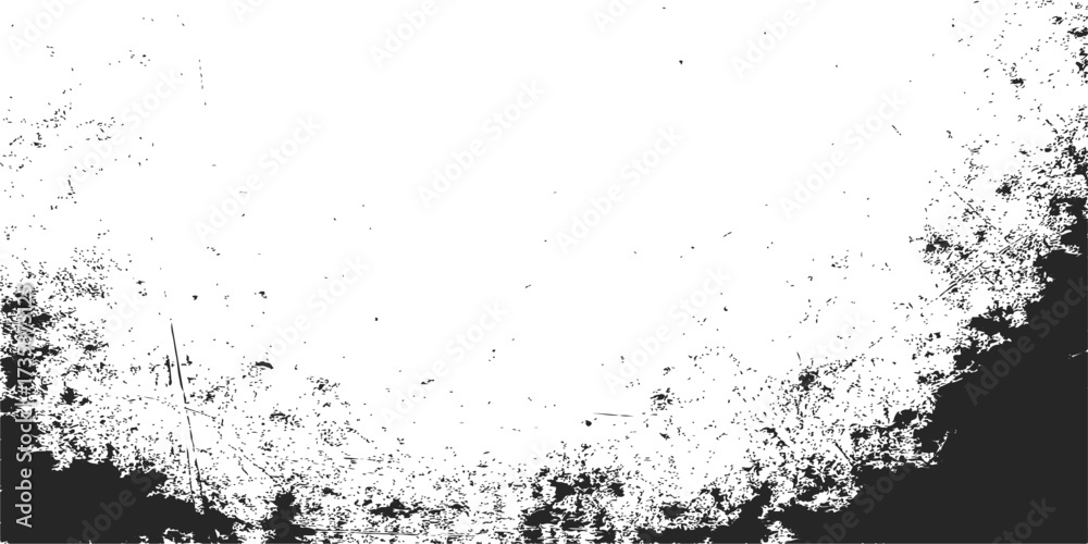 Naklejka premium Abstract black and white grunge texture with a motion ink
