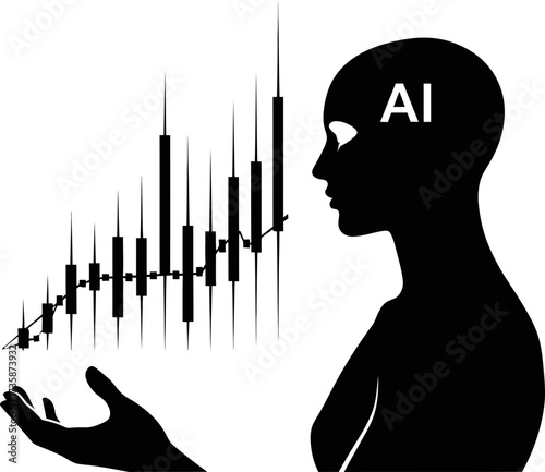 artificial intelligence mind orchestrates exponential growth, guiding future market prosperity
