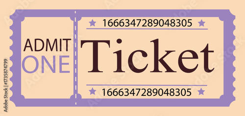 Vintage cute orange retro ticket