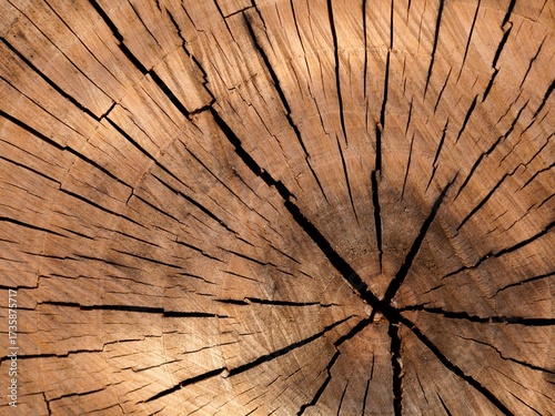 Close Up of Tree Trunk with Natural Cracks and Wood Texture