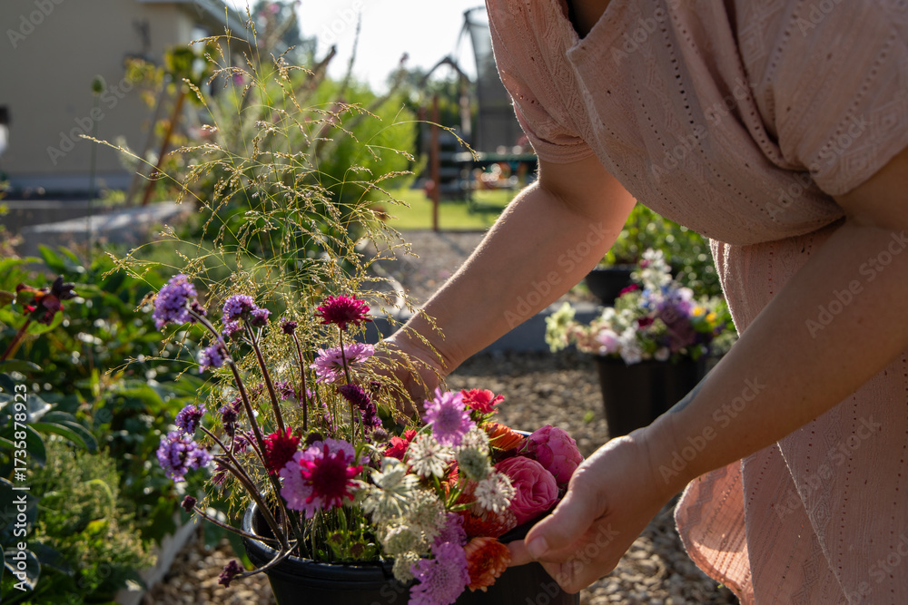 Fototapeta premium Flower farmer working