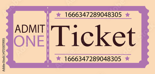 Vintage cute orange retro ticket