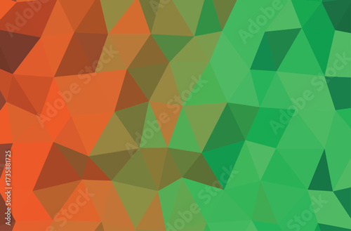 Abstract Geometric Polygonal Pattern with Gradient of Orange to Green Colors background