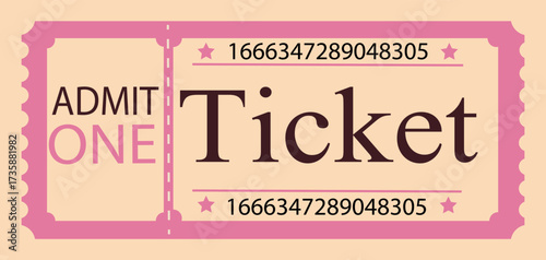 Vintage cute orange retro ticket
