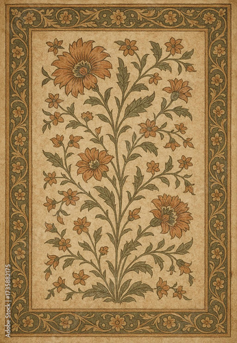 vintage floral background, vintage seamless pattern, seamless ornamental pattern, vintage seamless pattern with flowers